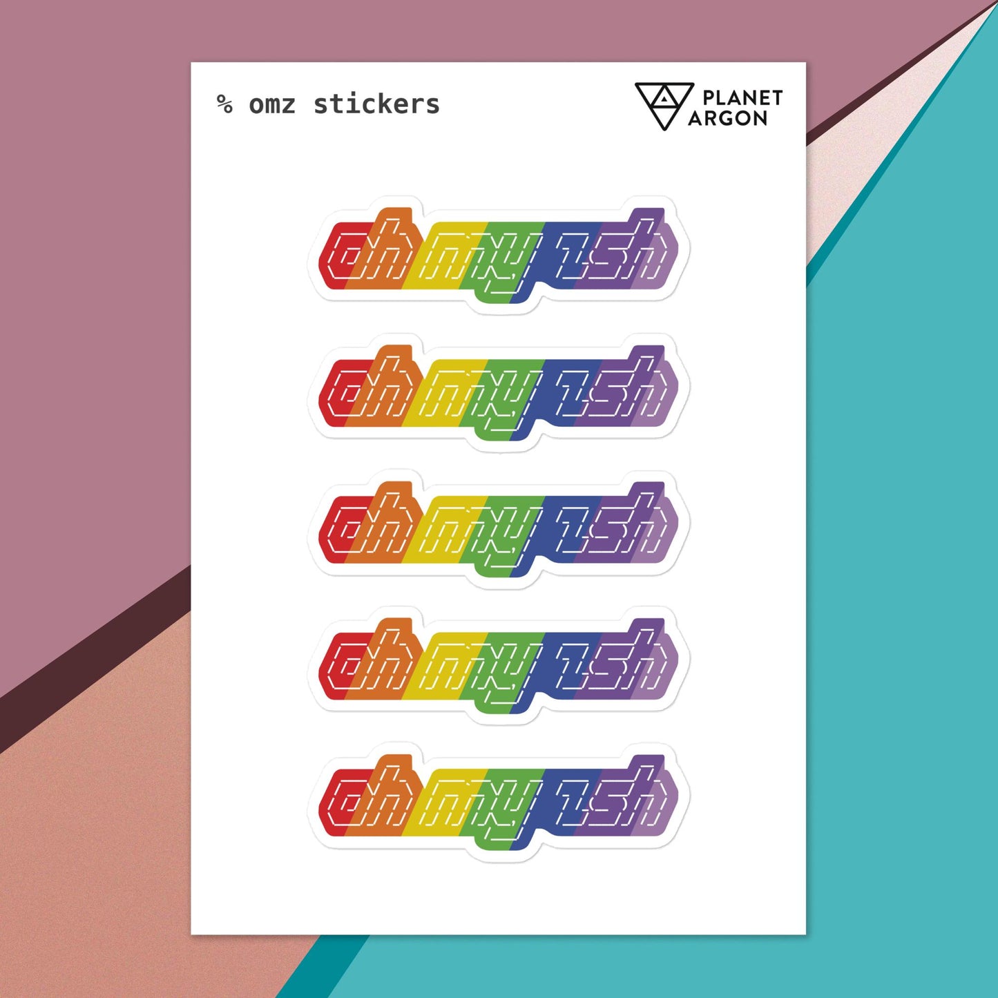 @OHMYZSH 🌈 ASCII art sticker sheet (rainbow)