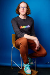 Oh My Zsh rainbow ASCII unisex long-sleeve shirt