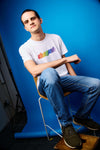 Oh My Zsh ASCII shirt (rainbow on white)