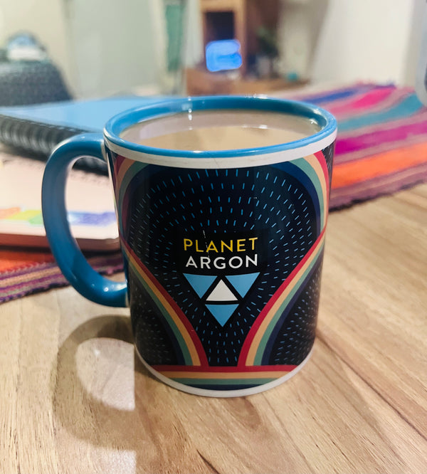 Planet Argon spring showers mug