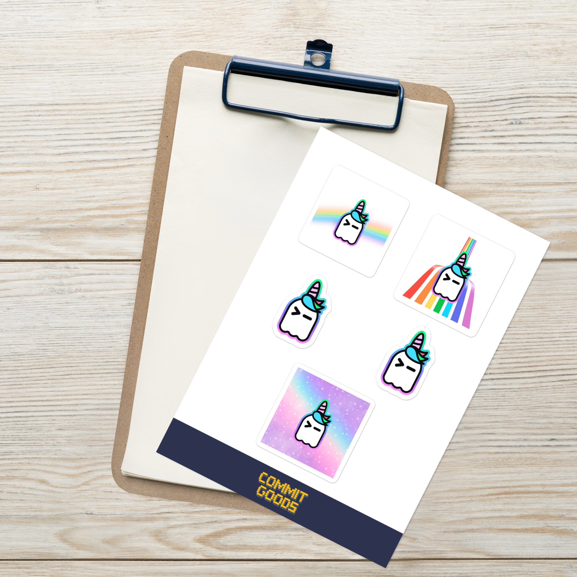 Ghostty Unicorn Sticker sheet – Commit Goods