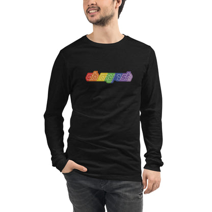 Oh My Zsh rainbow ASCII unisex long-sleeve shirt