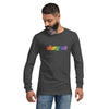 Oh My Zsh rainbow ASCII unisex long-sleeve shirt