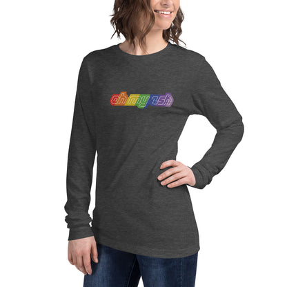 Oh My Zsh rainbow ASCII unisex long-sleeve shirt