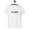 Oh My Zsh ASCII shirt (rainbow on white)